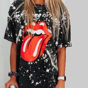 Splatter Paint Lip Print T-Shirt